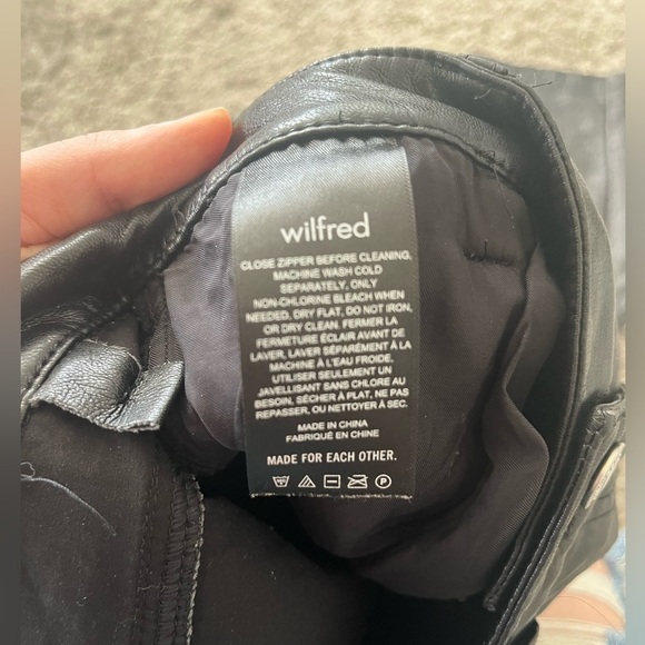 Wilfred Melina High Waisted Straight Leg Black Vegan Leather Pants Women Size 4 - Picture 11 of 14